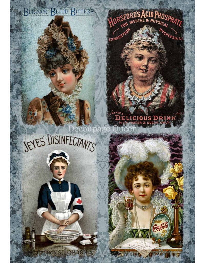 Decoupage Queen Vintage Ads A4