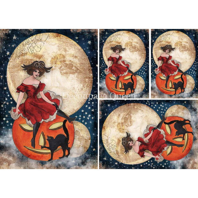 Decoupage Queen Vintage Witch Minis A4