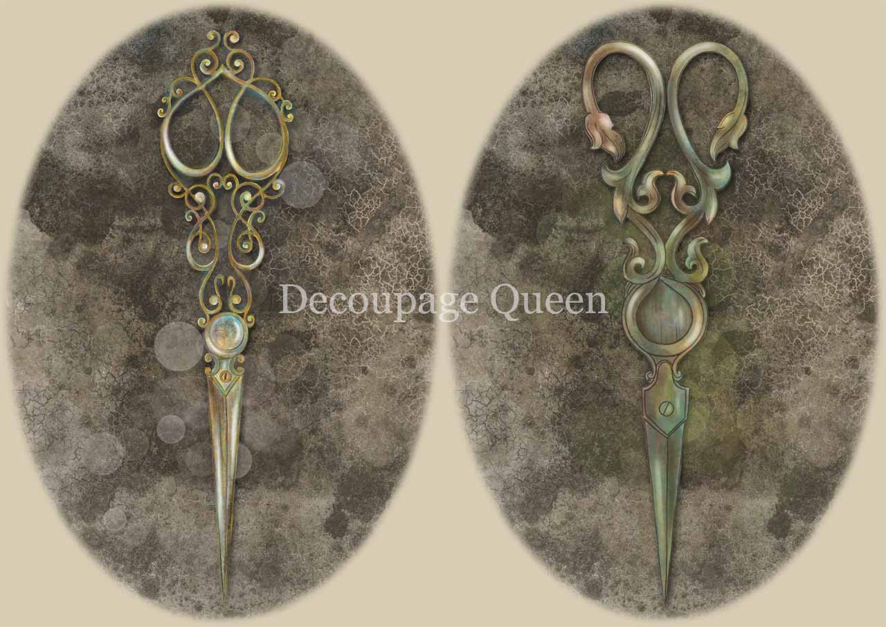 Decoupage Queen Dainty and the Queen - Pair of Scissors A4