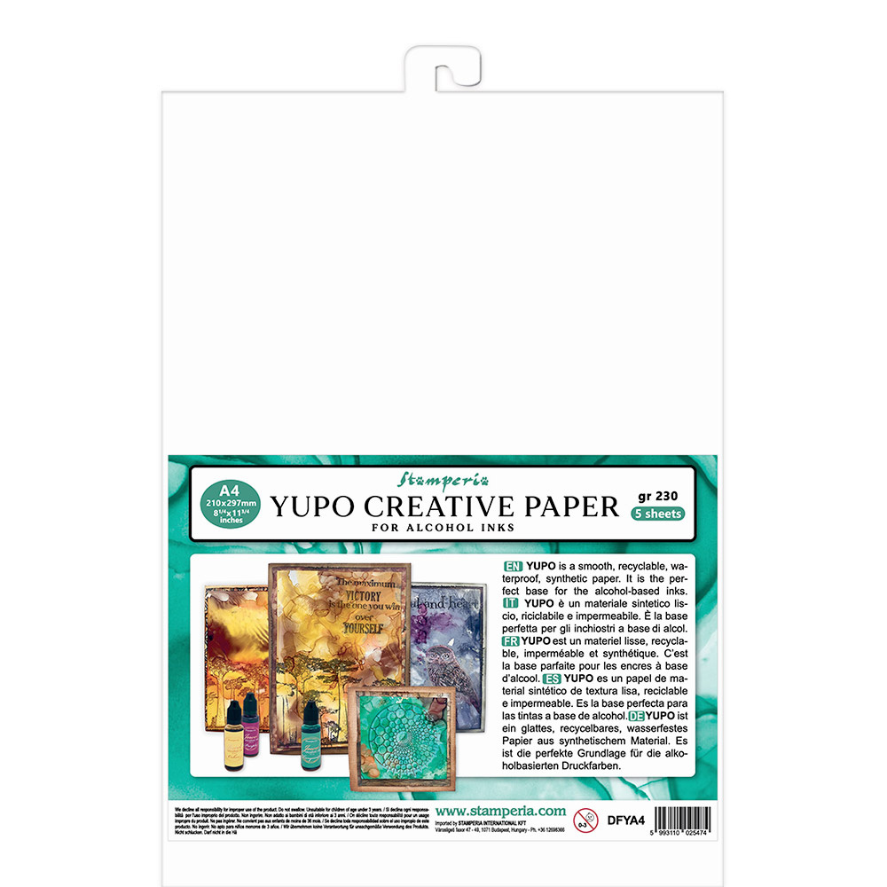 Stamperia Yupo Creative Paper Pack of 5 sheets A4 230 gr