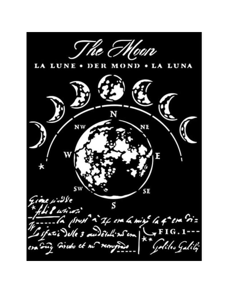 Stamperia Thick stencil cm 20X25 - Cosmos Infinity The Moon