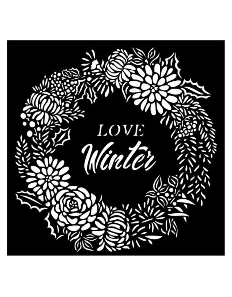 Stamperia Thick stencil cm 18X18 - Christmas Love Winter garland