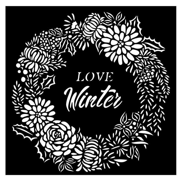 Stamperia Thick stencil cm 18X18 - Christmas Love Winter garland