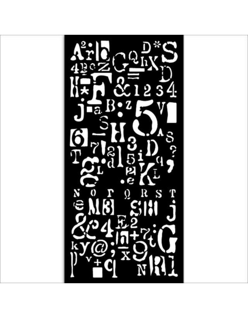 Stamperia Thick stencil cm 12X25 - Create Happiness letter and number