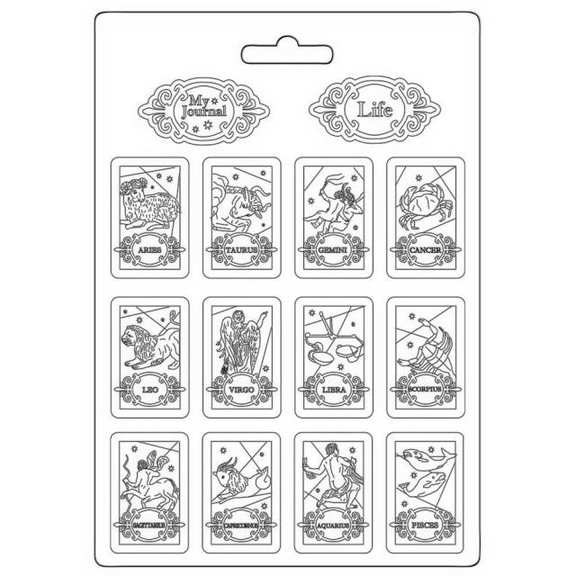 Stamperia Soft Mould A4 - Cosmos Infinity zodiac