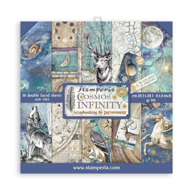 Stamperia Scrapbooking Small Pad 10 sheets cm 20,3X20,3 (8"X8") - Cosmos Infinity