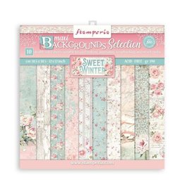 Stamperia Scrapbooking Pad 10 sheets cm 30,5x30,5 (12"x12") Maxi Background selection - Sweet winter