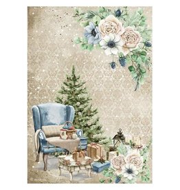 Stamperia A4 Rice paper packed - Romantic Cozy winter chair