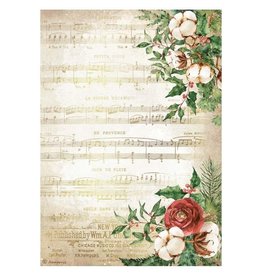 Stamperia A4 Rice paper packed - Romantic Home for the holidays music