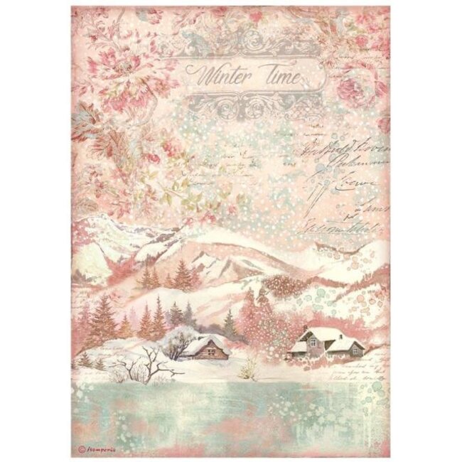 Stamperia A4 Rice paper packed - Sweet winter time