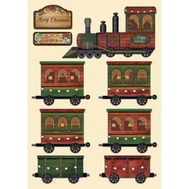 Stamperia Colored Wooden shape A5 - Classic Christmas train