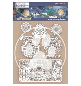 Stamperia HD Natural Rubber Stamp cm 14x18 - Cosmos Infinity essence symbols
