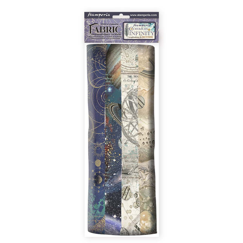 Stamperia Pack 4 sheets fabric cm 30x30 - Cosmos Infinity