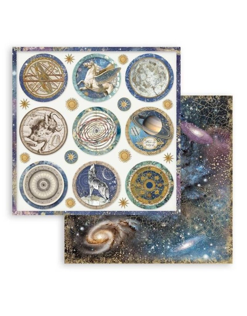 Stamperia Scrapbooking Double face sheet - Cosmos Infinity rounds