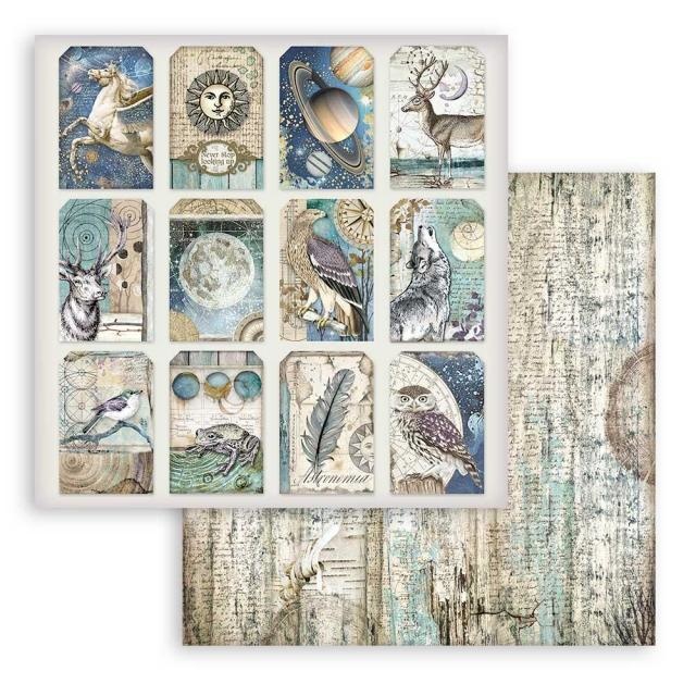 Stamperia Scrapbooking Double face sheet - Cosmos Infinity tag