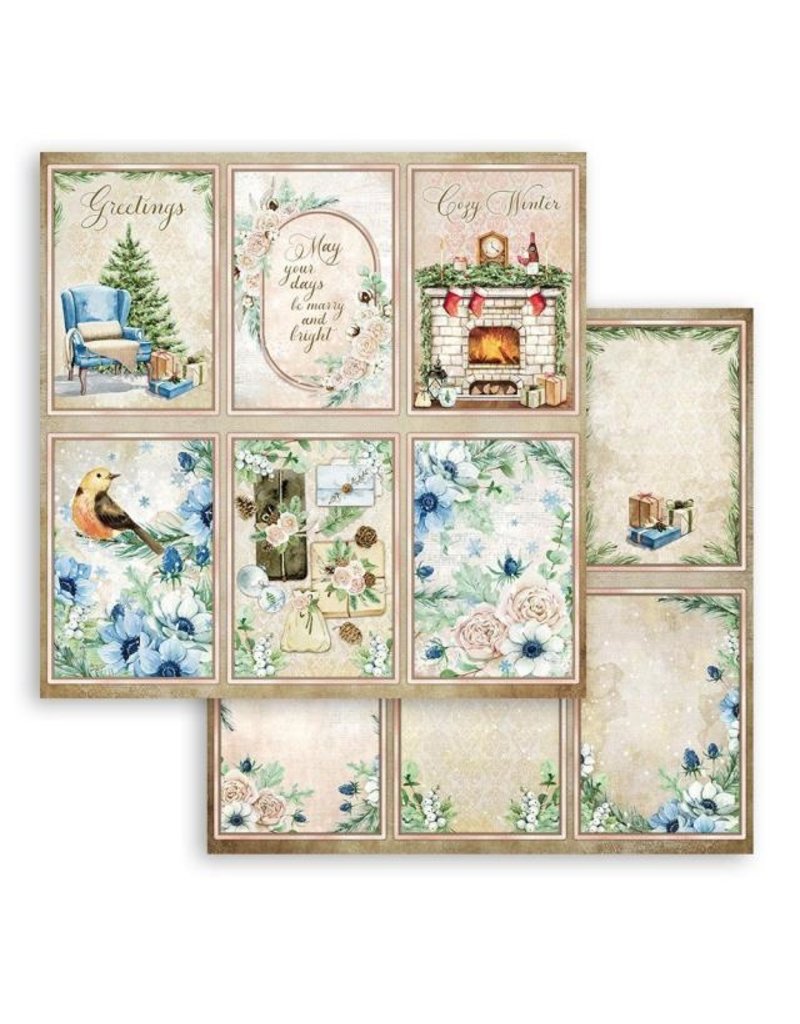 Stamperia Scrapbooking Double face sheet - Romantic Cozy winter cards
