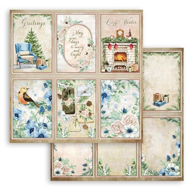 Stamperia Scrapbooking Double face sheet - Romantic Cozy winter cards
