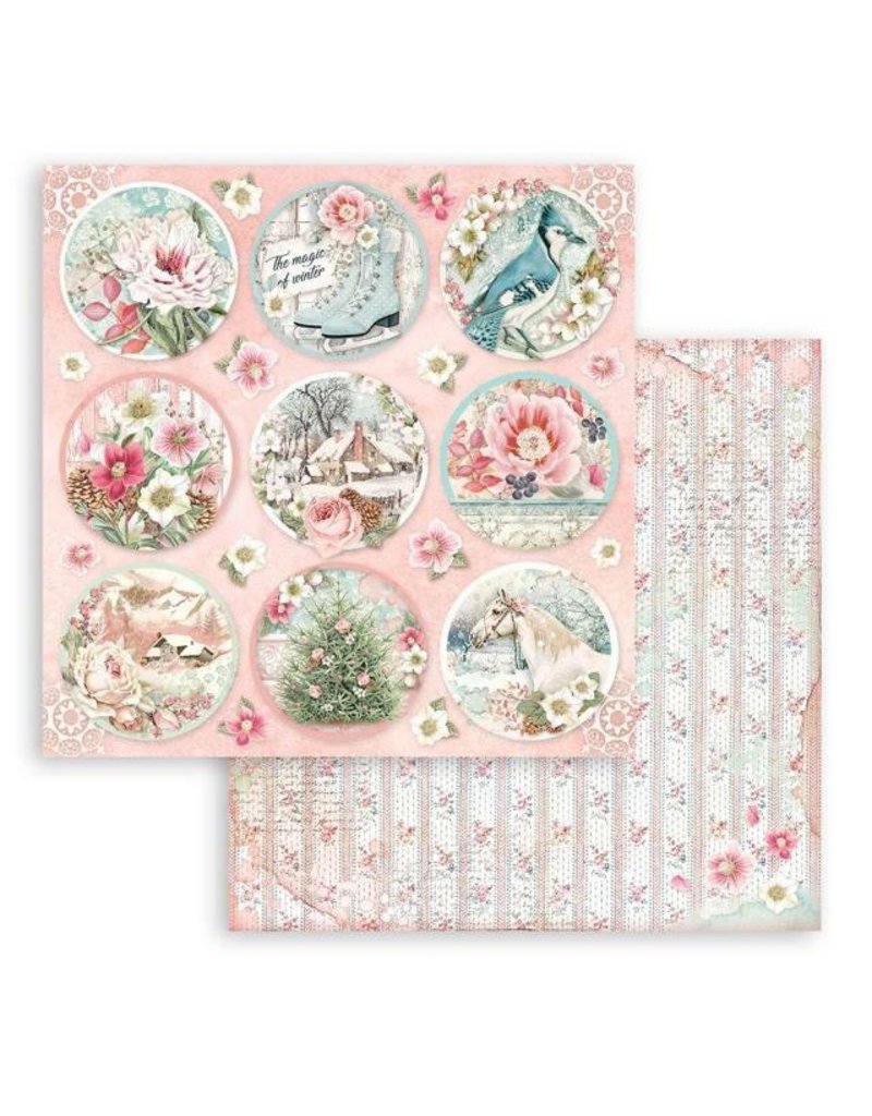 Stamperia Scrapbooking Double face sheet - Sweet winter rounds