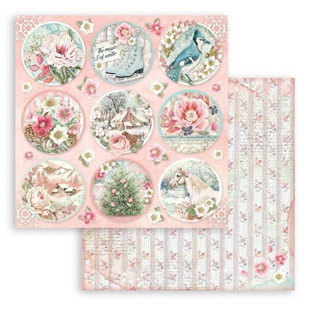 Stamperia Scrapbooking Double face sheet - Sweet winter rounds
