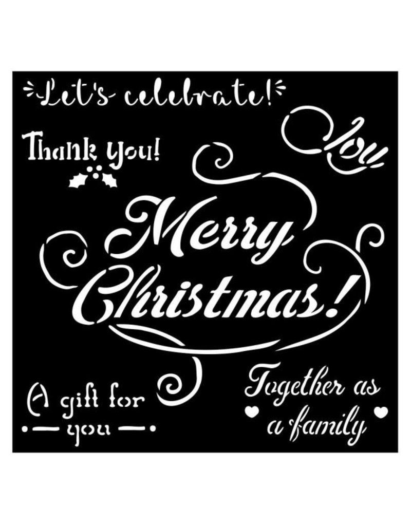 Stamperia Thick stencil cm 18X18 - Christmas Merry Christmas