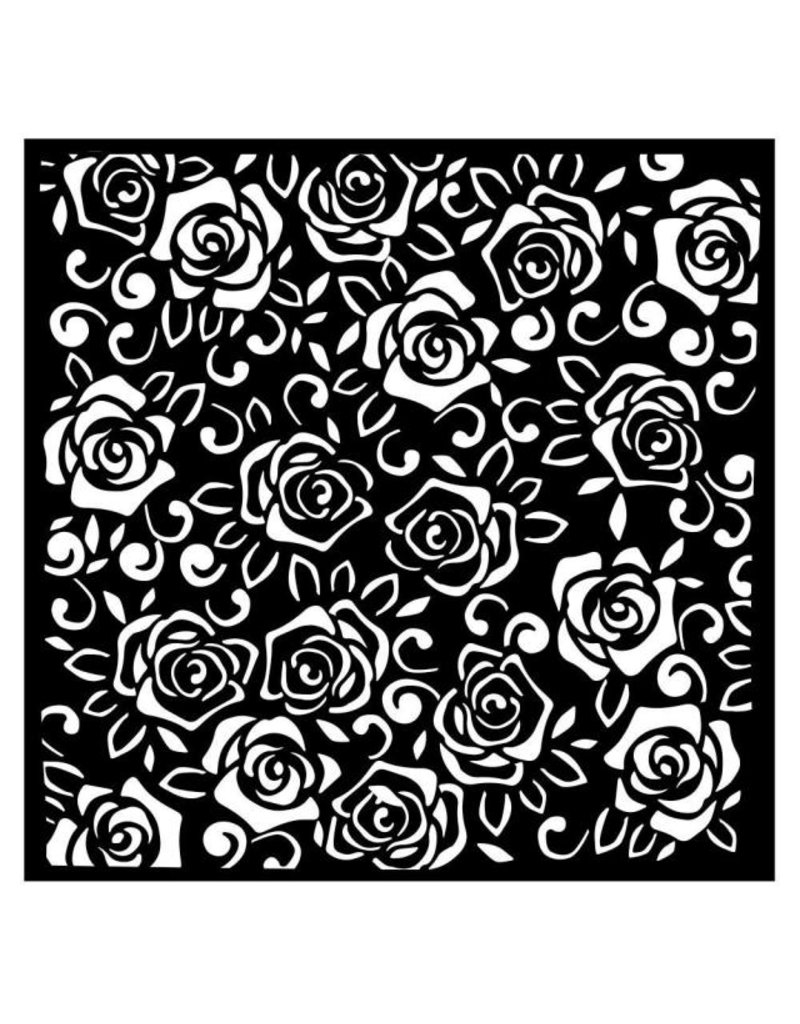 Stamperia Thick stencil cm 18X18 - Rose Parfum roses pattern