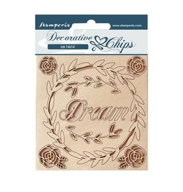 Stamperia Decorative chips cm 14x14 - Rose parfum dream