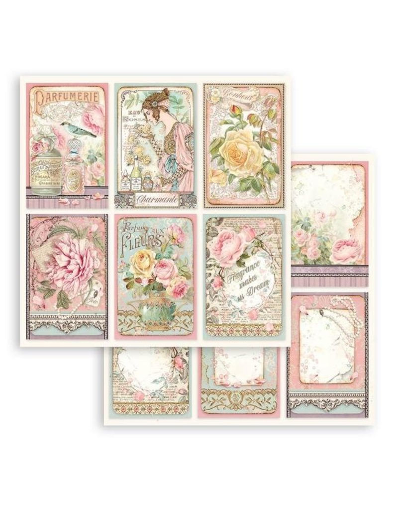 Stamperia Scrapbooking Double face sheet - Rose parfum cards