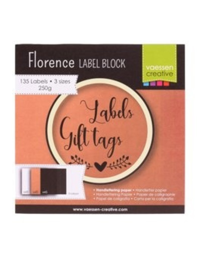 Florence • Labelblok 216g Wit Zwart Kraft