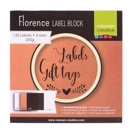 Florence • Labelblok 216g Wit Zwart Kraft