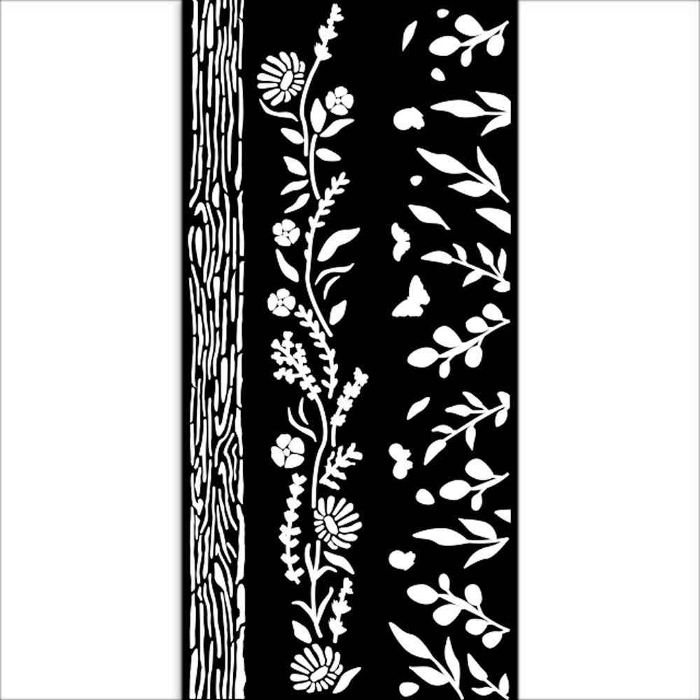 Stamperia Thick stencil cm 12X25 - Create Happiness Welcome Home nature