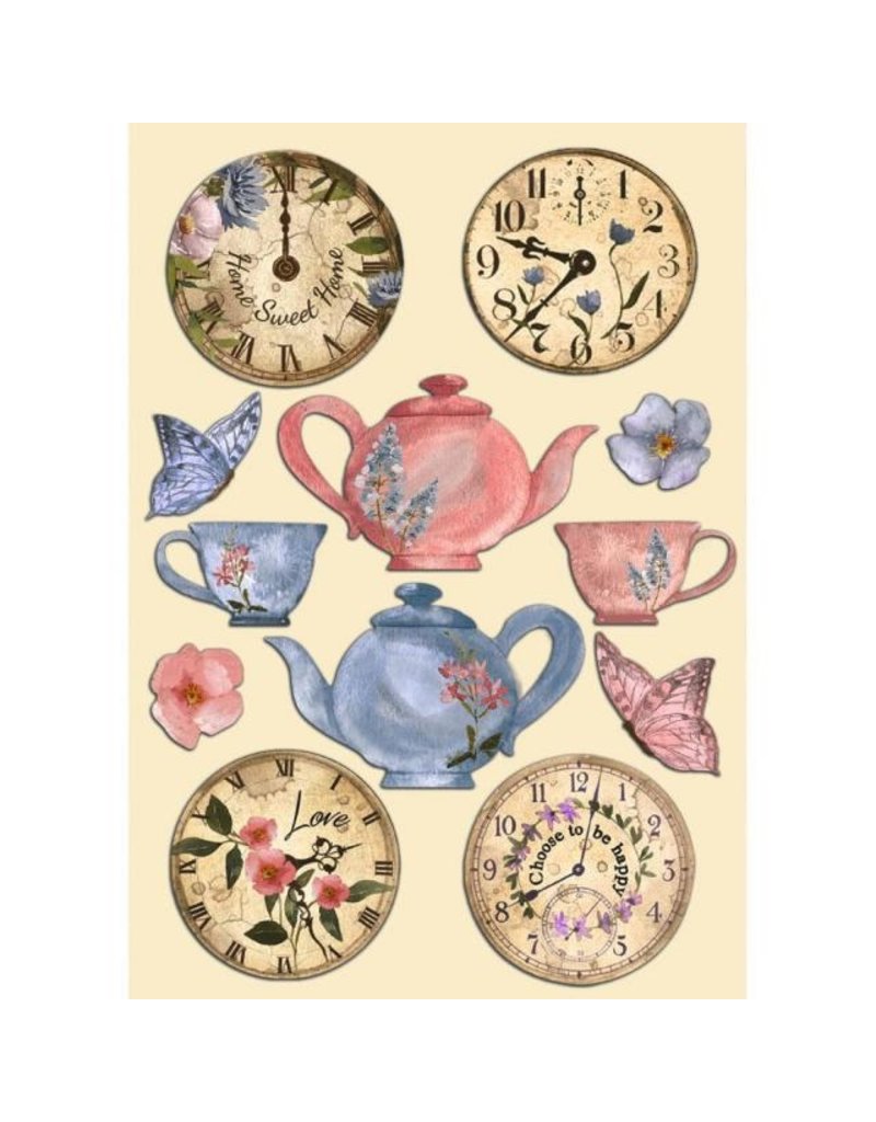 Stamperia Colored Wooden shape A5 - Create Happiness Welcome Home clocks