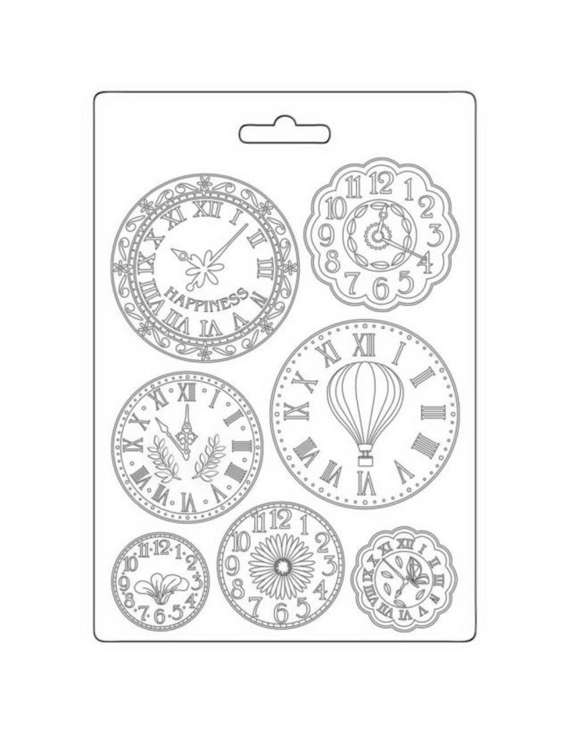 Stamperia Soft Mould A5 - Create Happiness Welcome Home, clocks