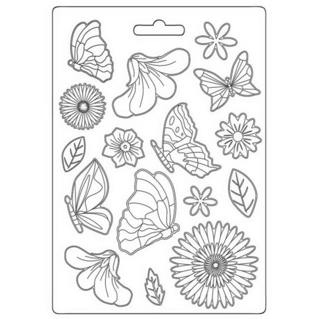 Stamperia Soft Mould A5 - Create Happiness Welcome Home, butterfly