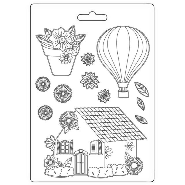 Stamperia Soft Mould A5 - Create Happiness Welcome Home, house