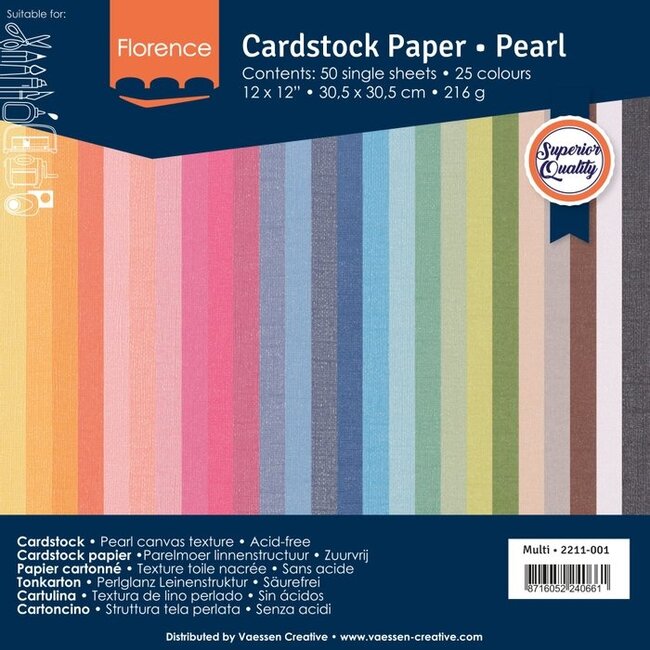 Florence • Cardstock Papier Textuur Parelmoer 30,5x30,5cm