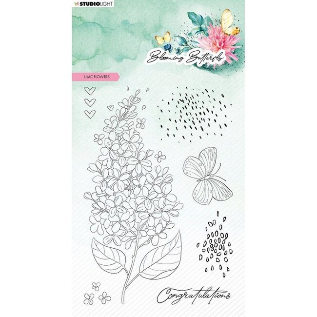 Studio Light Studio Light • Blooming Butterfly Clear Stempels Lilac Flowers