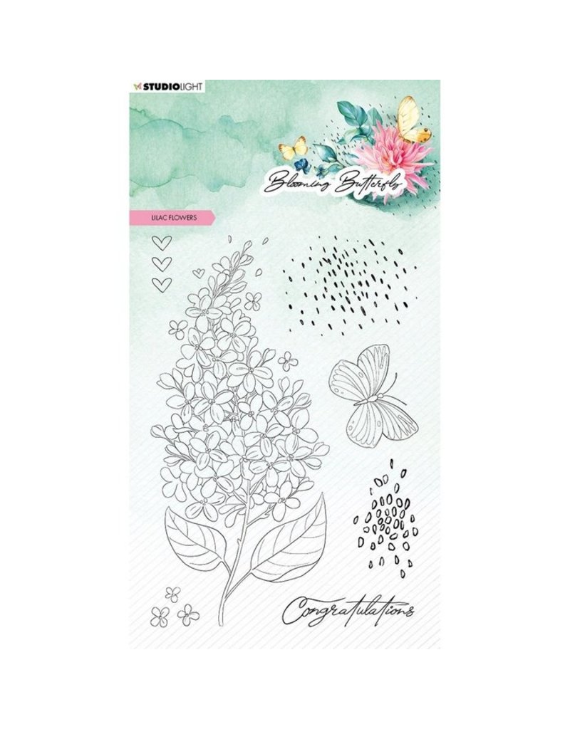 Studio Light Studio Light • Blooming Butterfly Clear Stempels Lilac Flowers