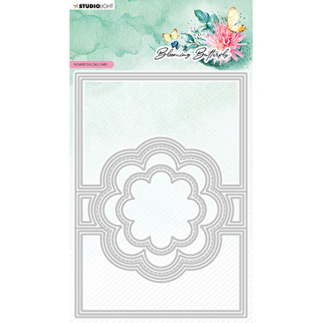 Studio Light SL Cutting Die Flower zigzag card Blooming Butterﬂy nr.489