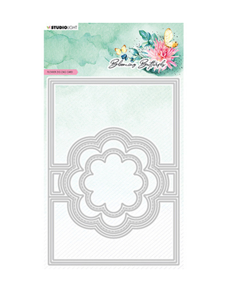 Studio Light SL Cutting Die Flower zigzag card Blooming Butterﬂy nr.489