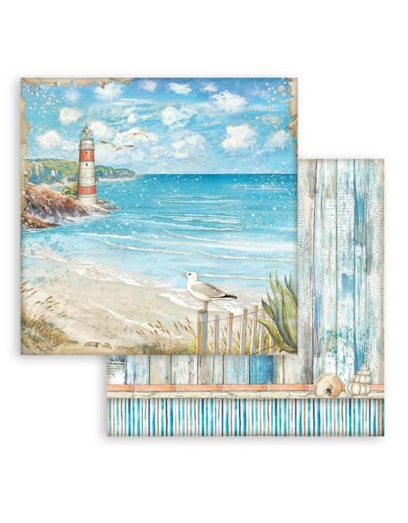 Stamperia Scrapbooking Double face sheet - Blue Dream lighthouse