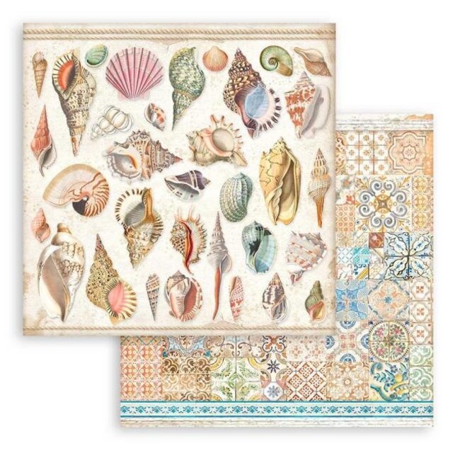 Stamperia Scrapbooking Double face sheet - Blue Dream shells