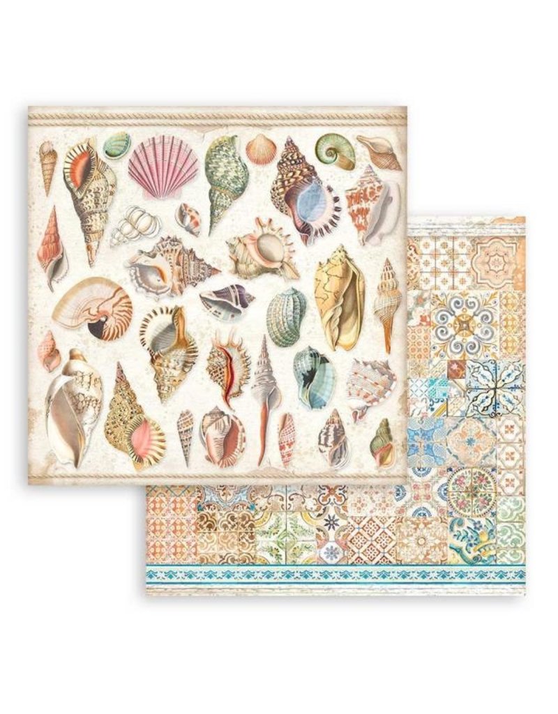 Stamperia Scrapbooking Double face sheet - Blue Dream shells