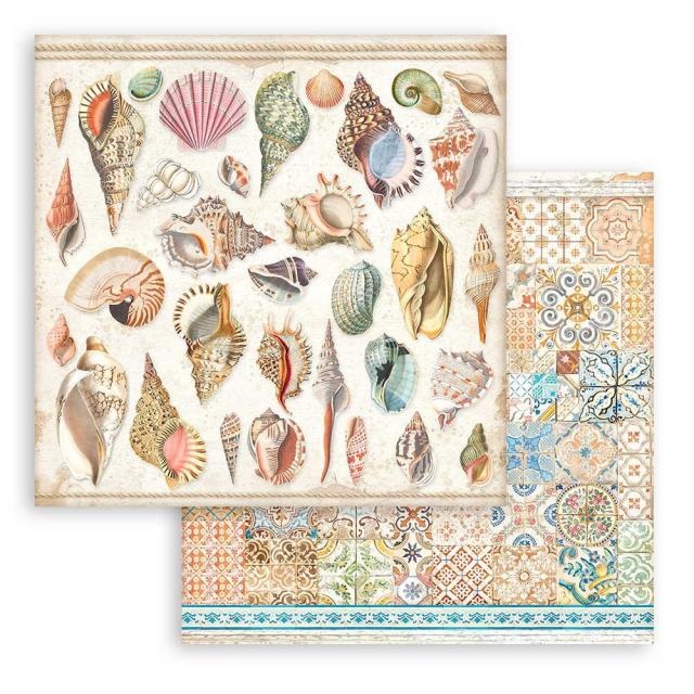 Stamperia Scrapbooking Double face sheet - Blue Dream shells
