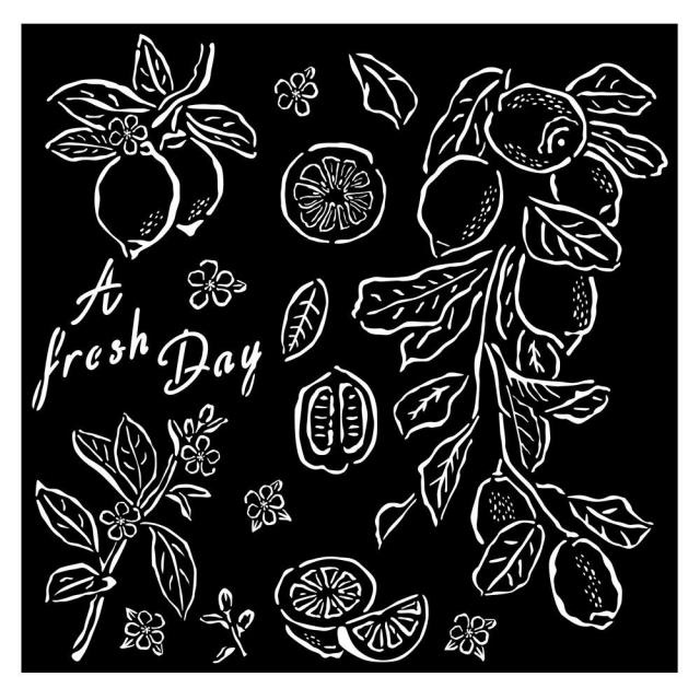 Stamperia Thick stencil cm 18X18 - Blue Dream lemons