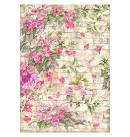 Stamperia A4 Rice paper packed - Blue Dream bougainvillea