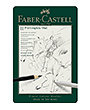 Faber Castell Graﬁetpotlood FC Pitt Mat Etui set 11st. Inhoud: 1x: HB, 2B, 4B, 6B, 8B, 10B, 12B,14B,