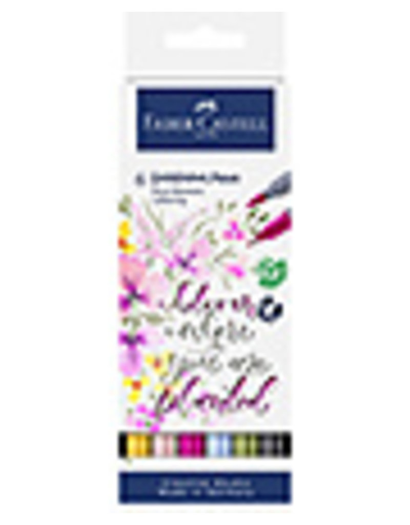 faber Castell Duo aquarelmarker FC Goldfaber etui 6st. Lettering kleur nrs: 107, 114, 125, 446,