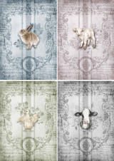 Decoupage Queen Decoupage Queen Spring Animals 4 Pack A4