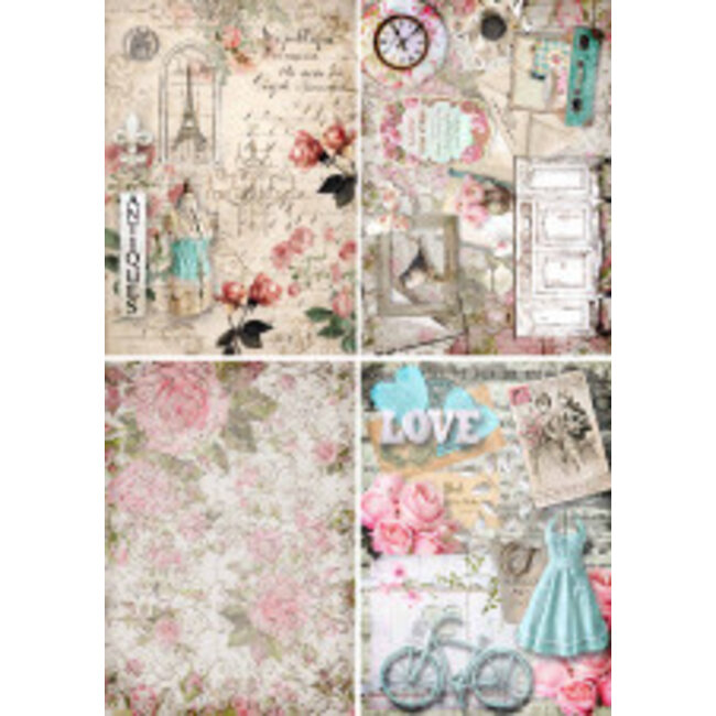 Decoupage Queen Decoupage Queen Shabby 4 Pack A4