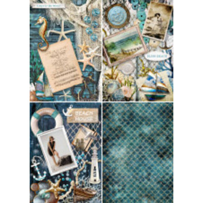 Decoupage Queen Decoupage Queen Coastal 4 Pack A4